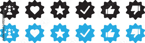 Feedback icons set, customer review and rating symbols, feedback icons set graphic stars user reviews illustration of opinion and response shapes on white background.
