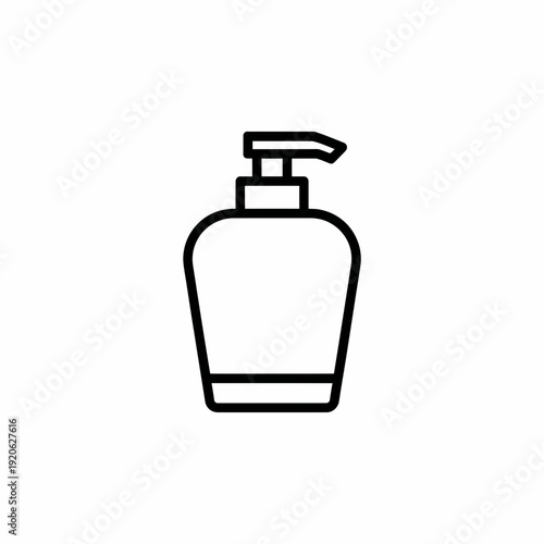 Minimalist illustration of a hand soap bottle with pump dispenser isolated on white background, Vector, illustration