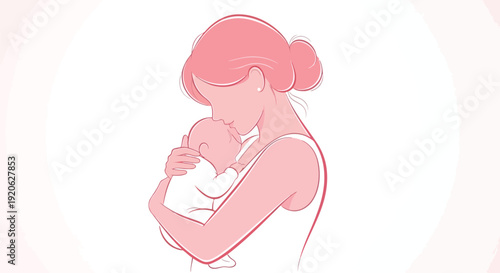 Mother holding baby close to her chest