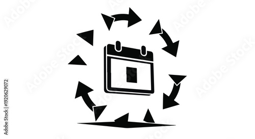 calendar icon with moving arrows around it