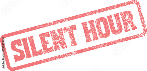 Silent Hour Red Rubber Stamp Symbolizing Peaceful Reflection and Personal Quiet Time