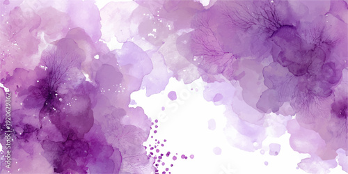Soft purple floral watercolor background with delicate petals and glitter accents 2026