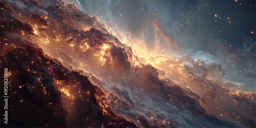 A dramatic and fiery explosion in the depths of space, with vibrant colors and intense light.