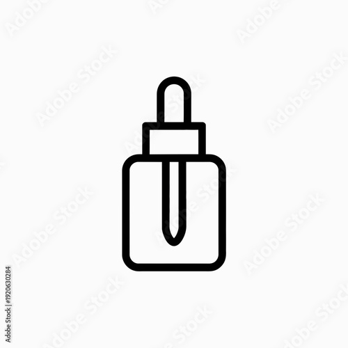 A sleek dropper bottle with a pipette tip for precise liquid dispensing isolated on white background, Vector, illustration