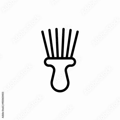 A simple black and white illustration of a hairbrush with bristles and handle. isolated on white background, Vector, illustration