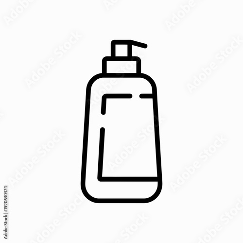 Line drawing of a soap dispenser bottle with pump top isolated on white background, Vector, illustration