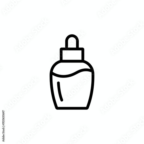 A sleek perfume bottle with a pump dispenser and a narrow neck isolated on white background, Vector, illustration