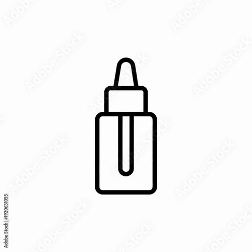 Minimalist line drawing of a perfume bottle with a spray nozzle isolated on white background, Vector, illustration