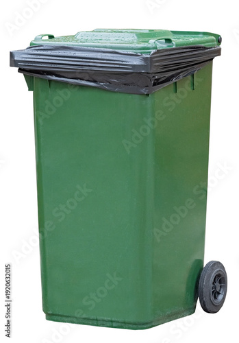 Obraz na płótnie green garbage container on white
