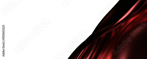 Elegant abstract background with dark red silk fabric texture on white. Perfect for designs needing a touch of luxury an