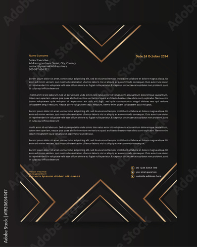 Minimalist luxury official business letterhead for your project layout