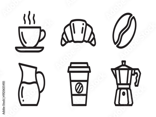 Coffee and pastry icons