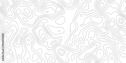 Abstract design with seamless pattern with lines topographic map. geographic mountain relief. the white on black contours topography stylized height of the lines. geographic contour map paper texture.