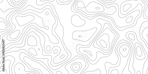 Abstract design with seamless pattern with lines topographic map. geographic mountain relief. the white on black contours topography stylized height of the lines. geographic contour map paper texture.