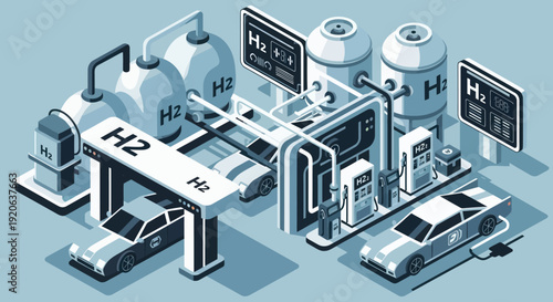 Hydrogen Fueling Station for Electric Cars.