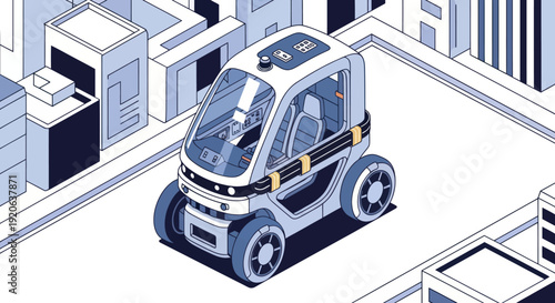 Futuristic Autonomous Delivery Vehicle Illustration.