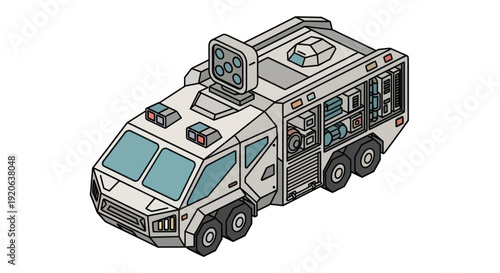 Detailed Illustration of a Military Vehicle.