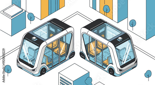 Self Driving Pods with Passengers Inside.