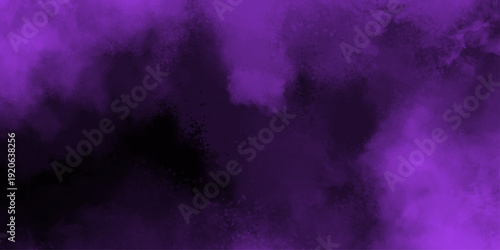 Abstract Colorful purple or black smoke Isolated background. smoke fog clouds color abstract background.  Purple smoke on black background. Dark elegant Royal purple shades aquarelle paint