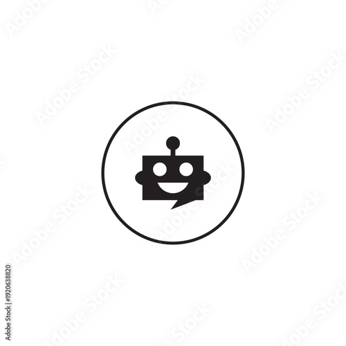 Chat bot icon vector. Bot sign design. Chatbot symbol, logo template. Modern flat style cartoon character illustration. Mobile helper icon. Isolated on white background. eps10