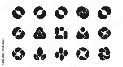 Abstract geometric logos collection, modern design elements