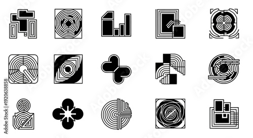 Abstract geometric shapes collection, modern design elements