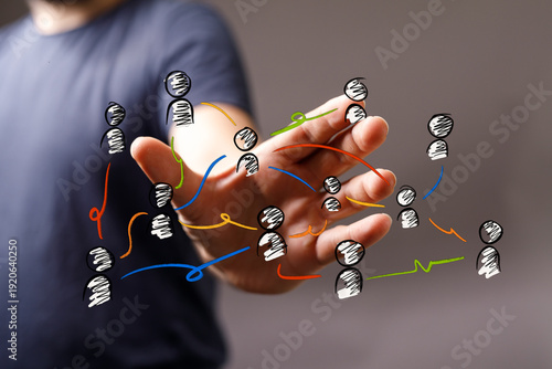 Hand reaching out to connec...
