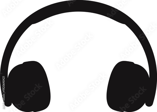 Over Ear Wireless Headphones Silhouette Clean Rounded Ear Cups Solid Black