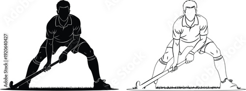 Two martial arts practitioners demonstrating side lunging stances with different techniques