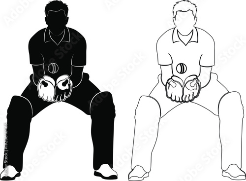 Two individuals demonstrating proper squat positions with weighted objects for exercise.