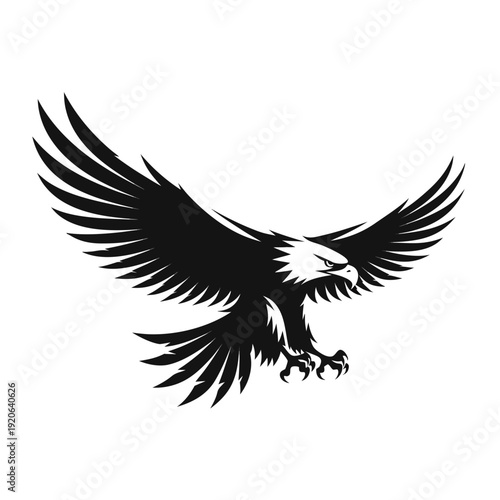 Majestic eagle in mid-flight with wings spread wide