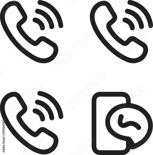 Minimalist Phone Communication and Signal Icon Pack