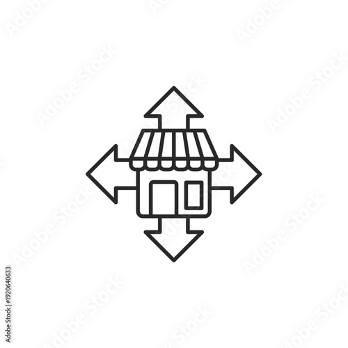 business expansion vector icon. flat sign for mobile concept and web design. Symbol, logo illustration. Vector graphics