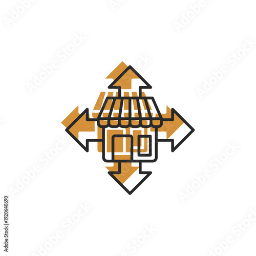 business expansion vector icon. flat sign for mobile concept and web design. Symbol, logo illustration. Vector graphics