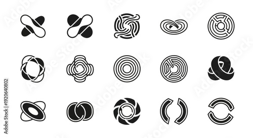 Abstract geometric shapes set, design elements