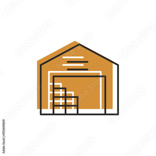 warehouse vector icon. flat sign for mobile concept and web design. Symbol, logo illustration. Vector graphics