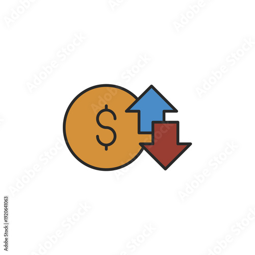 net income vector icon. flat sign for mobile concept and web design. Symbol, logo illustration. Vector graphics