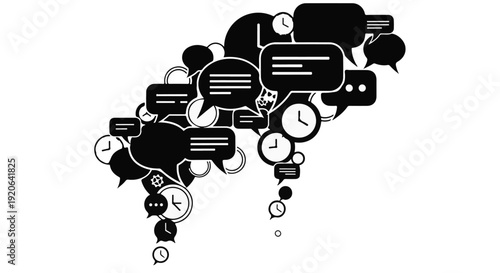 speech bubbles and chat icons illustration