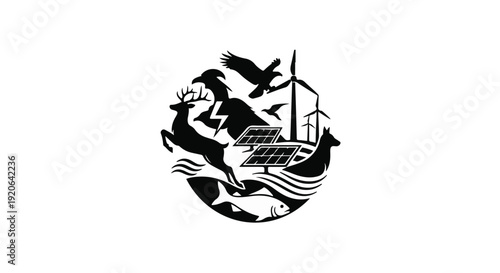 eco friendly renewable energy logo illustration