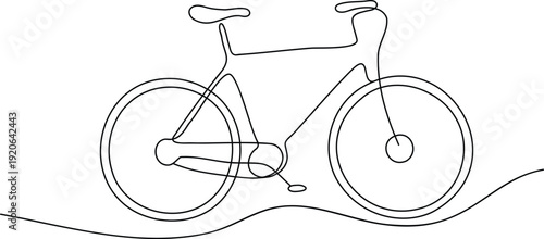 One line drawing of bicycle