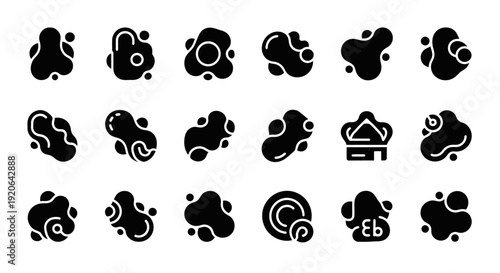 Abstract blob shapes collection, vector design elements