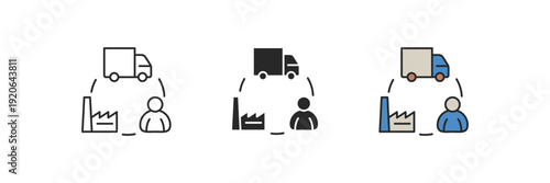 supply chain icon. Line, solid and filled outline colorful version, outline and filled vector sign. Idea Symbol, logo illustration. Vector graphics