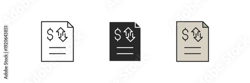 financial statement icon. Line, solid and filled outline colorful version, outline and filled vector sign. Idea Symbol, logo illustration. Vector graphics