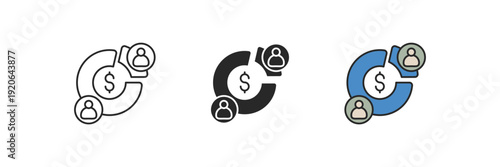 shareholder icon. Line, solid and filled outline colorful version, outline and filled vector sign. Idea Symbol, logo illustration. Vector graphics