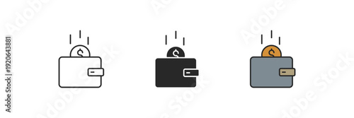 income icon. Line, solid and filled outline colorful version, outline and filled vector sign. Idea Symbol, logo illustration. Vector graphics