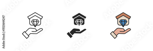 asset icon. Line, solid and filled outline colorful version, outline and filled vector sign. Idea Symbol, logo illustration. Vector graphics