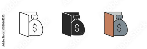 company fund icon. Line, solid and filled outline colorful version, outline and filled vector sign. Idea Symbol, logo illustration. Vector graphics