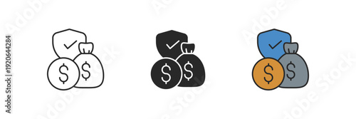 cash reserve icon. Line, solid and filled outline colorful version, outline and filled vector sign. Idea Symbol, logo illustration. Vector graphics