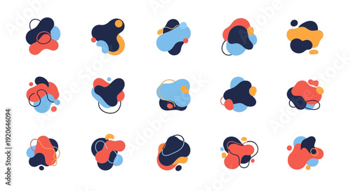 Abstract Fluid Shapes Design Elements Set