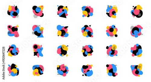 Abstract graphic elements set, modern shapes